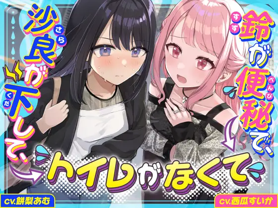 便秘と下痢の両シチュを1作で。誰が我慢/間に合うかが入れ替わる6分岐。掛け合いの良さと“ギリ間に合わない”緊張感。おなら描写あり。R18。