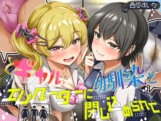 排泄我慢・スカトロASMRに特化したADV式バイノーラル作品。ギャルと幼馴染がエレベーター内で限界に追い込まれ、羞恥・腹痛・音のリアリティが交錯する密室フェチ向け音声。